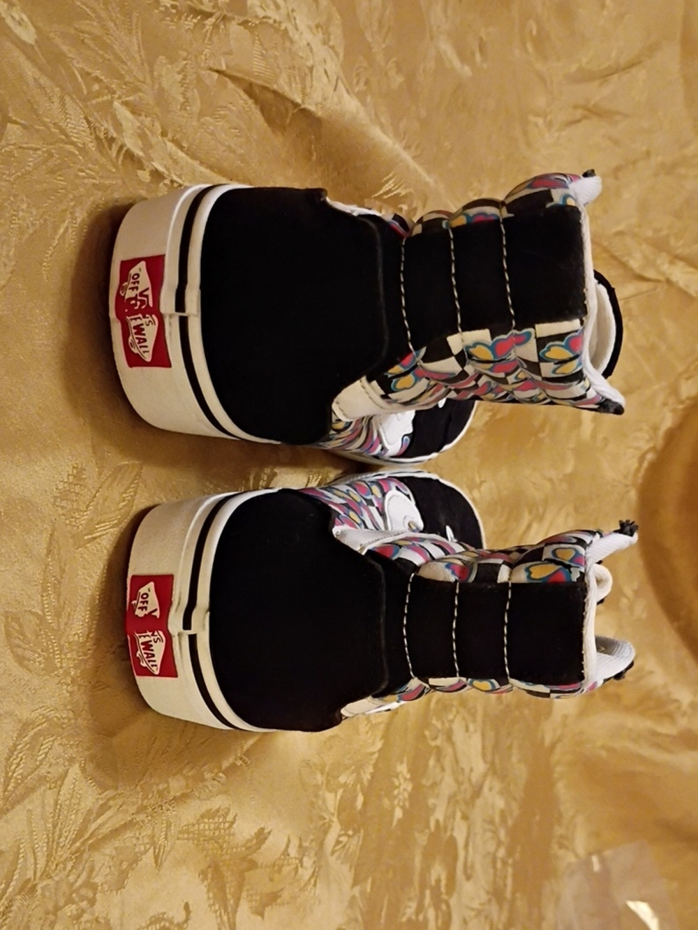 VANS Black High-Top with Colorful Butterfly'sHeart Pattern Women's 9.0 Men's 7.5 - Picture 9 of 9